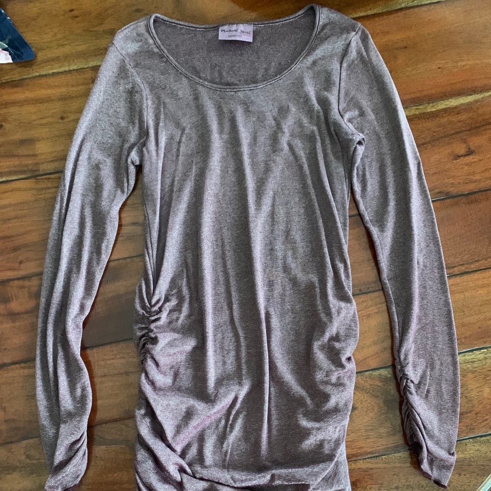 Michael Stars Side Ruched Long Sleeve Tunic